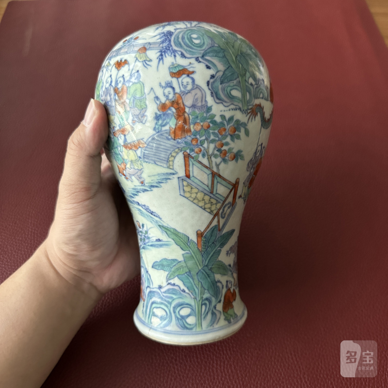 清中期 斗彩百子闹元宵图梅瓶 - 图19
